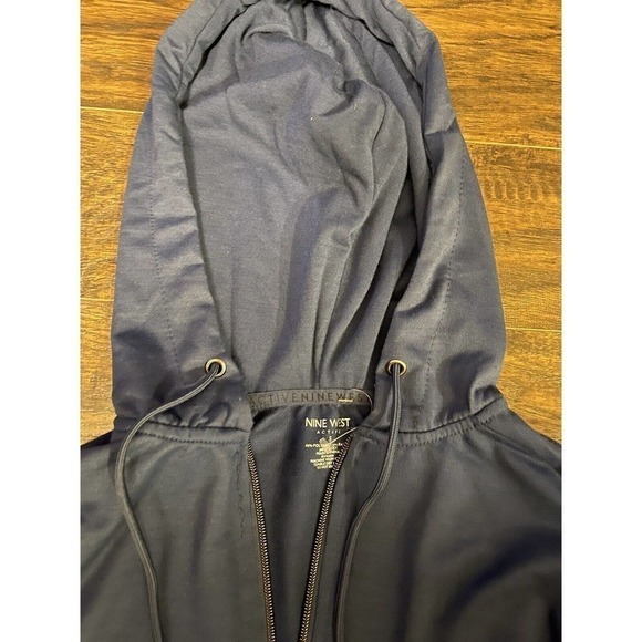 Nine West Active Blue Hoodie Jacket Top Zip Up Size Small NWT $68. - Picture 4 of 4